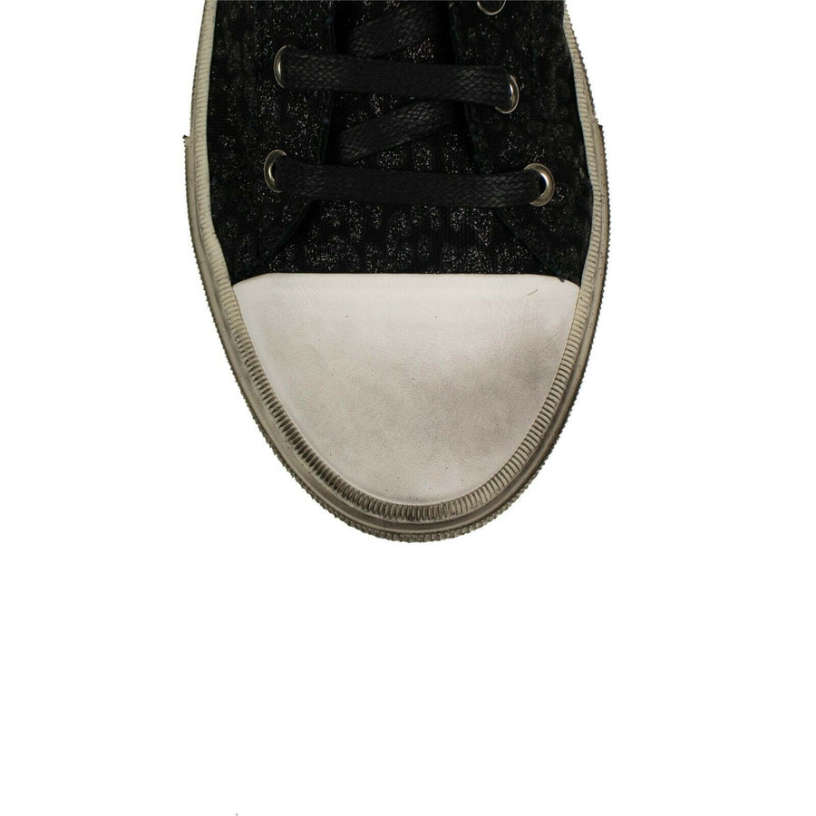Men's Amiri Sunset Vintage Leopard Print High Top Sneakers - Black
