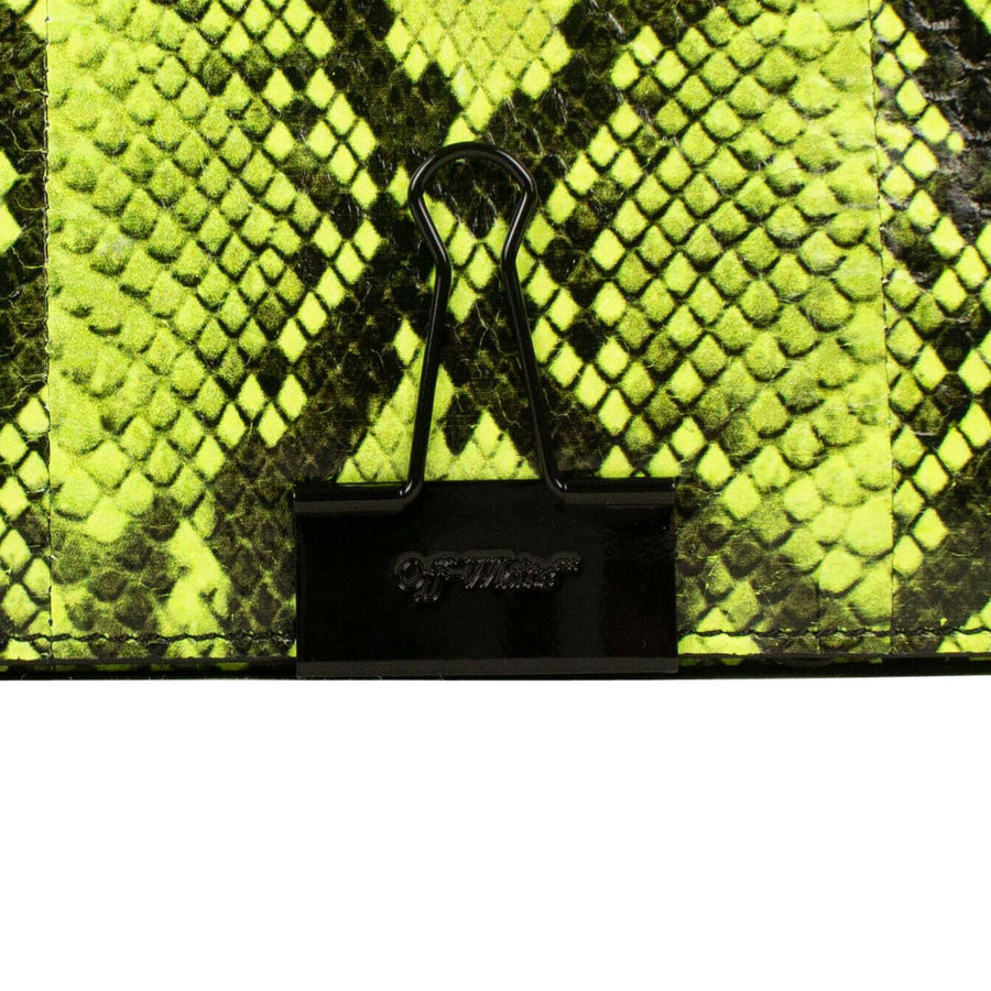 Snakeskin 'Binder Clip' Cross-Body Bag - Green