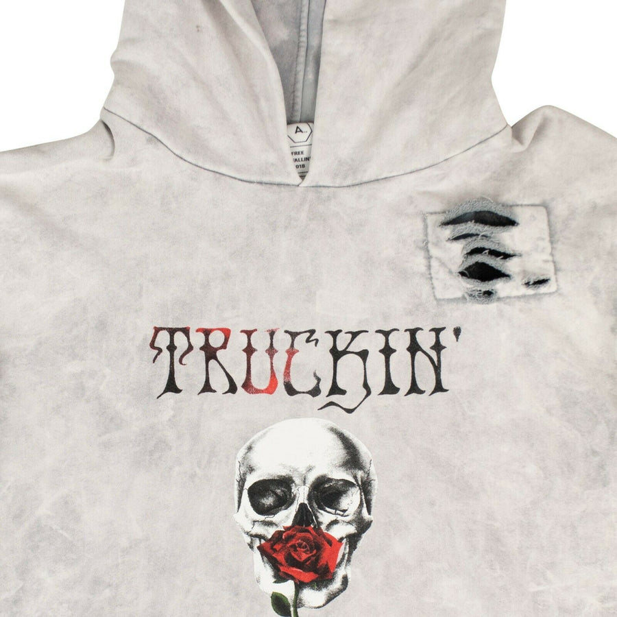 Perfect Trucker Pullover Hoodie - Acid Gray