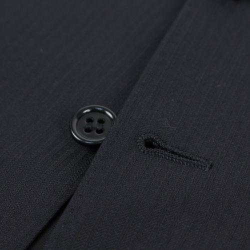 Wool 2 Button 3 Piece Classic Fit Suit - Black
