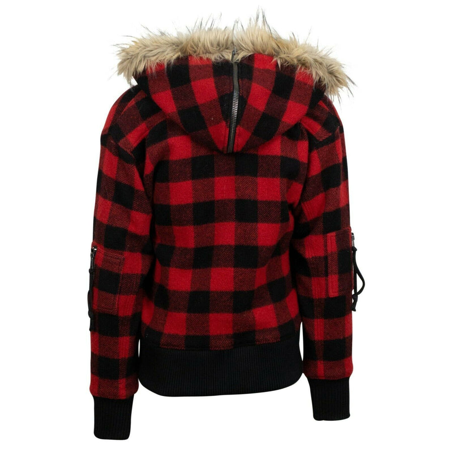 Buffalo Check Snorkel Flight Jacket - Black / Red