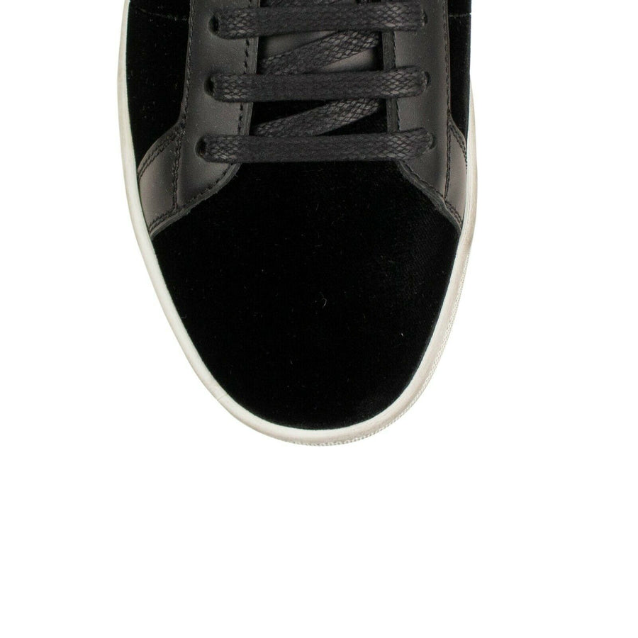 Velvet Metallic Lip Sneaker - Black