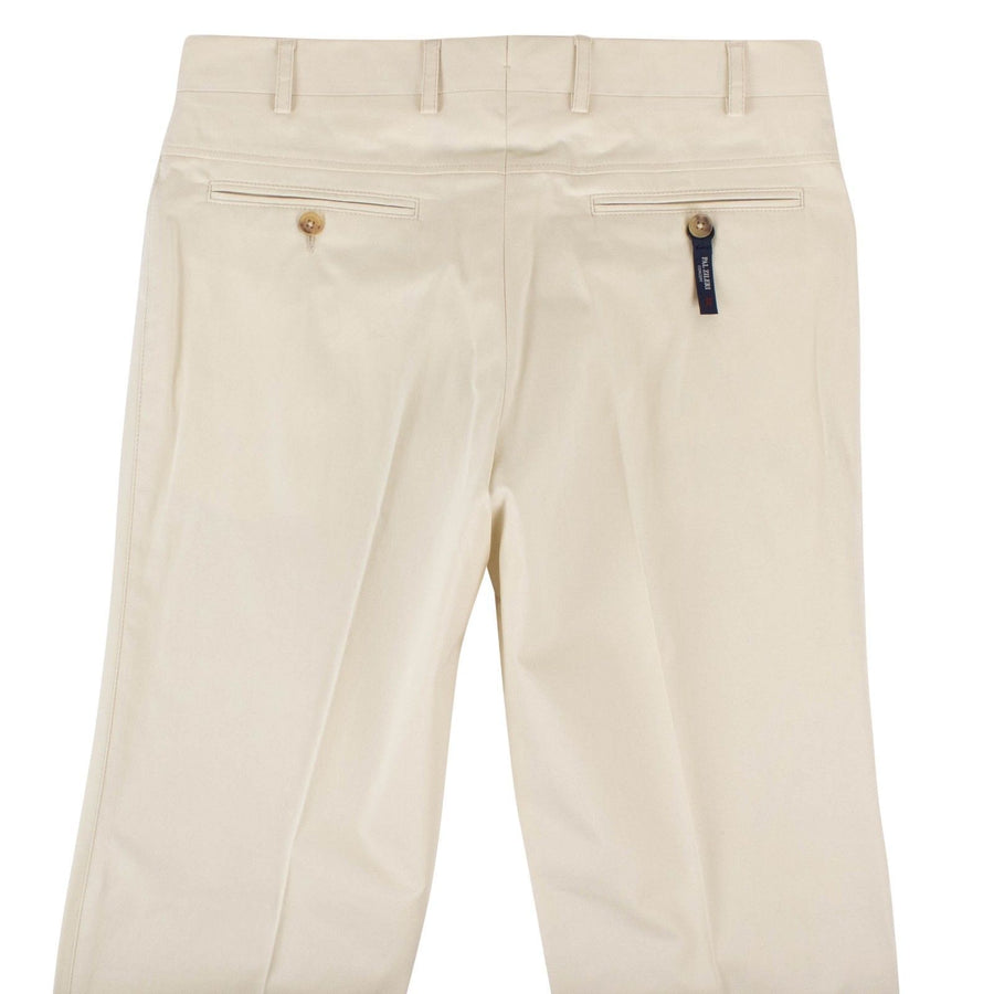 Cream Cotton Blend Dress Pants