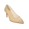 'Follies Strass' Mesh 70mm Pumps Heels - Nude