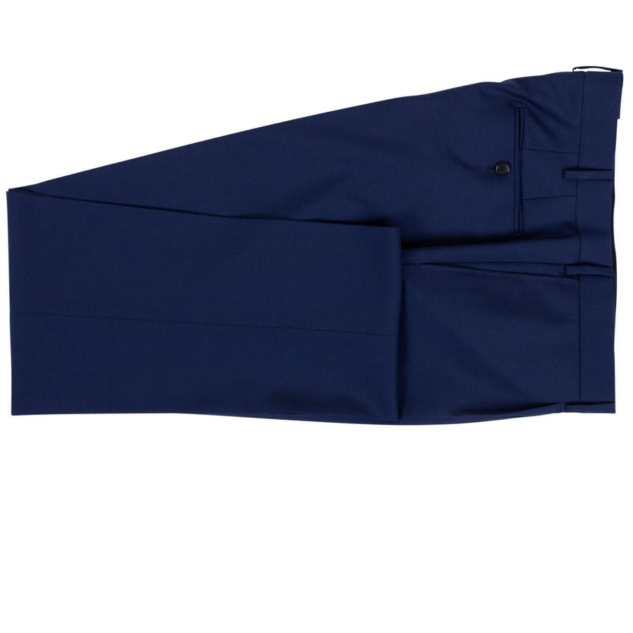 Drop 7 Solid Wool Blend Three Roll Two Button Suit - Navy