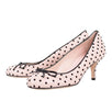 Leather Polka Dots Bow Pumps - Pink