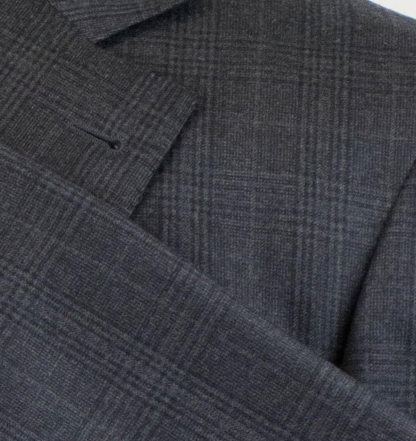 Wool Glen Plaid 3/2 Button Sport Coat - Gray
