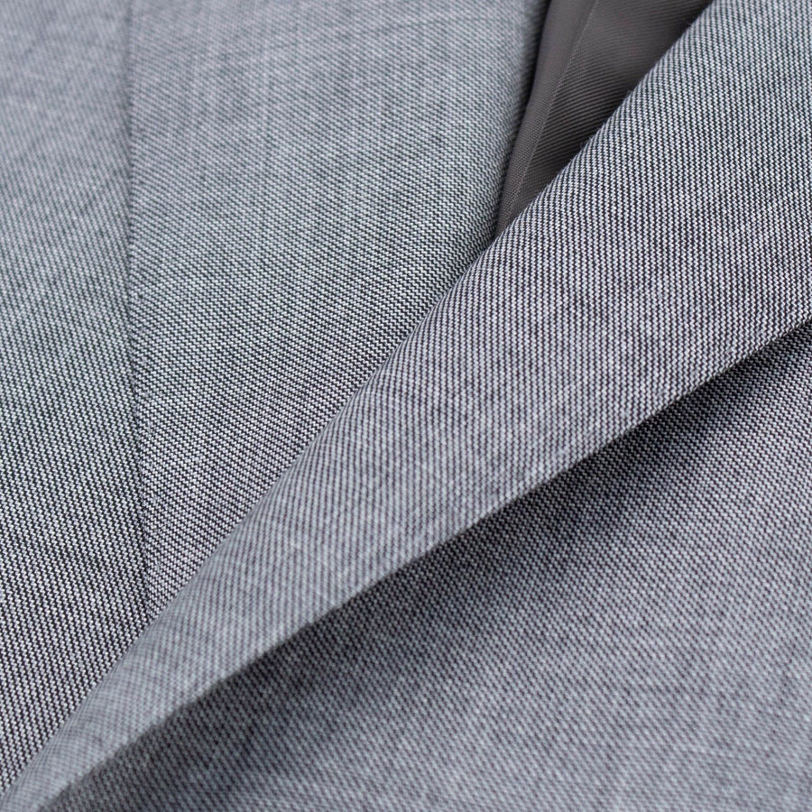 Drop 7 Solid Wool Two Button Suit - Light Gray