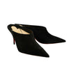 Velour 'Quart' Mule Heels - Black