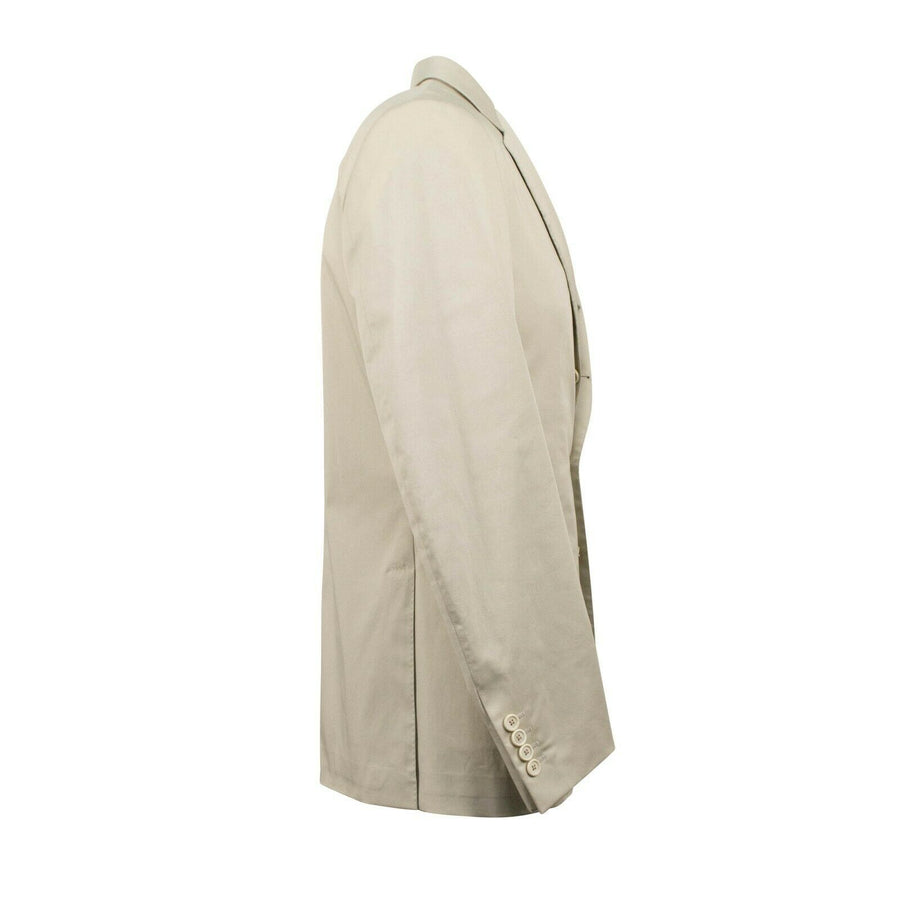 Drop 10 Cotton Three Roll Two Button Sport Coat - Beige
