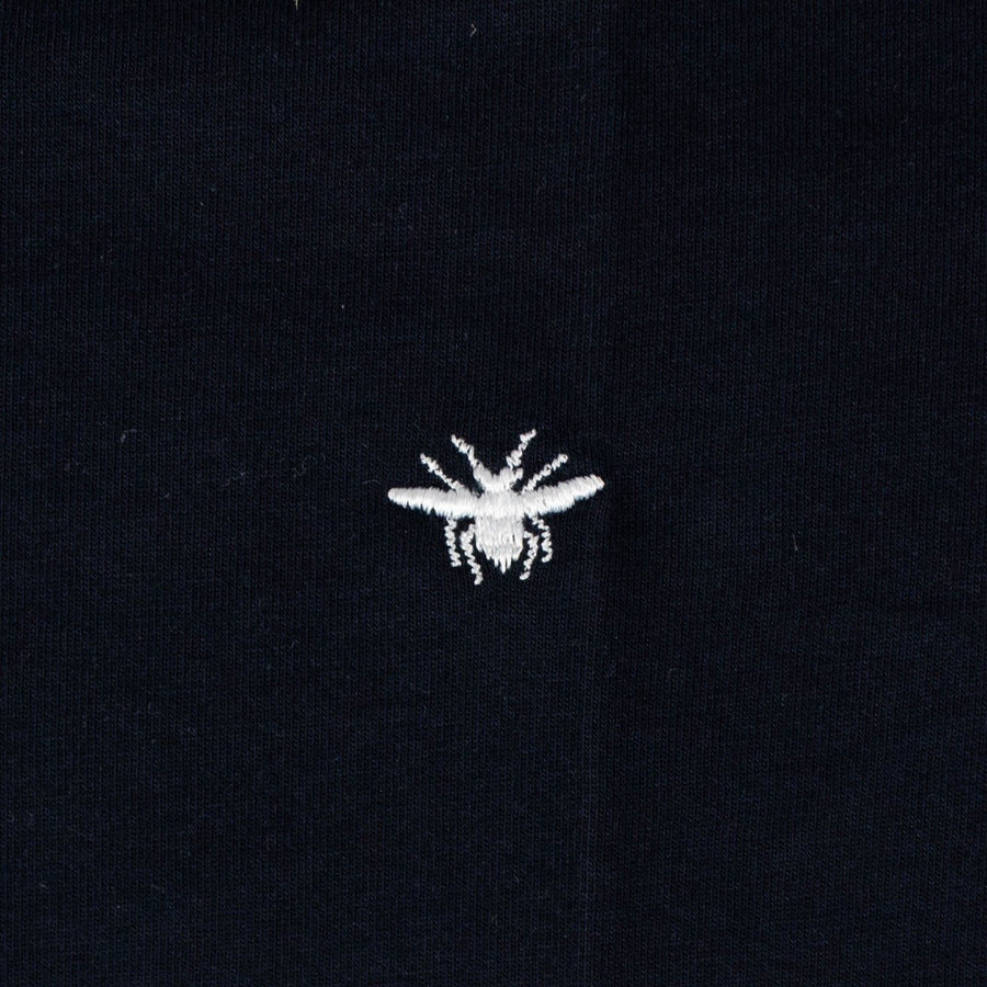 HOMME Bee V-Neck Cotton T-Shirt - Navy