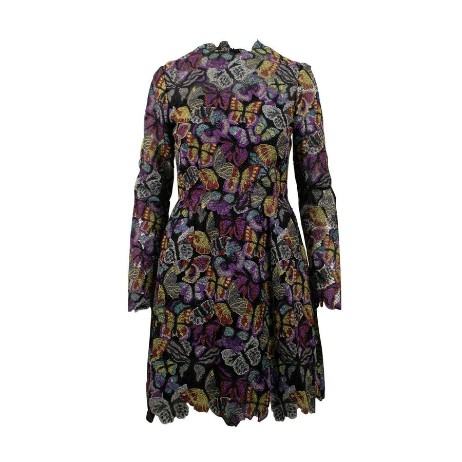 Embroidered Butterfly Dress - Black/Multi