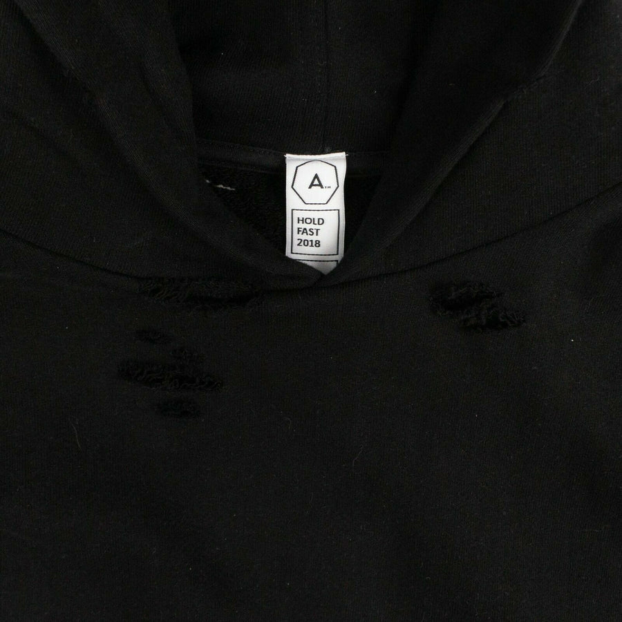 Cotton Embroidered Souvenir Hoodie - Black