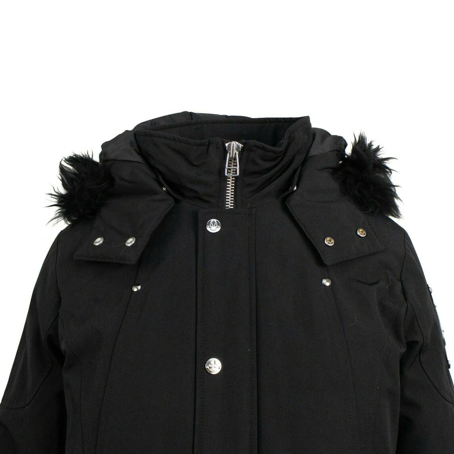 Kid's Shearling Parka Coat - Black