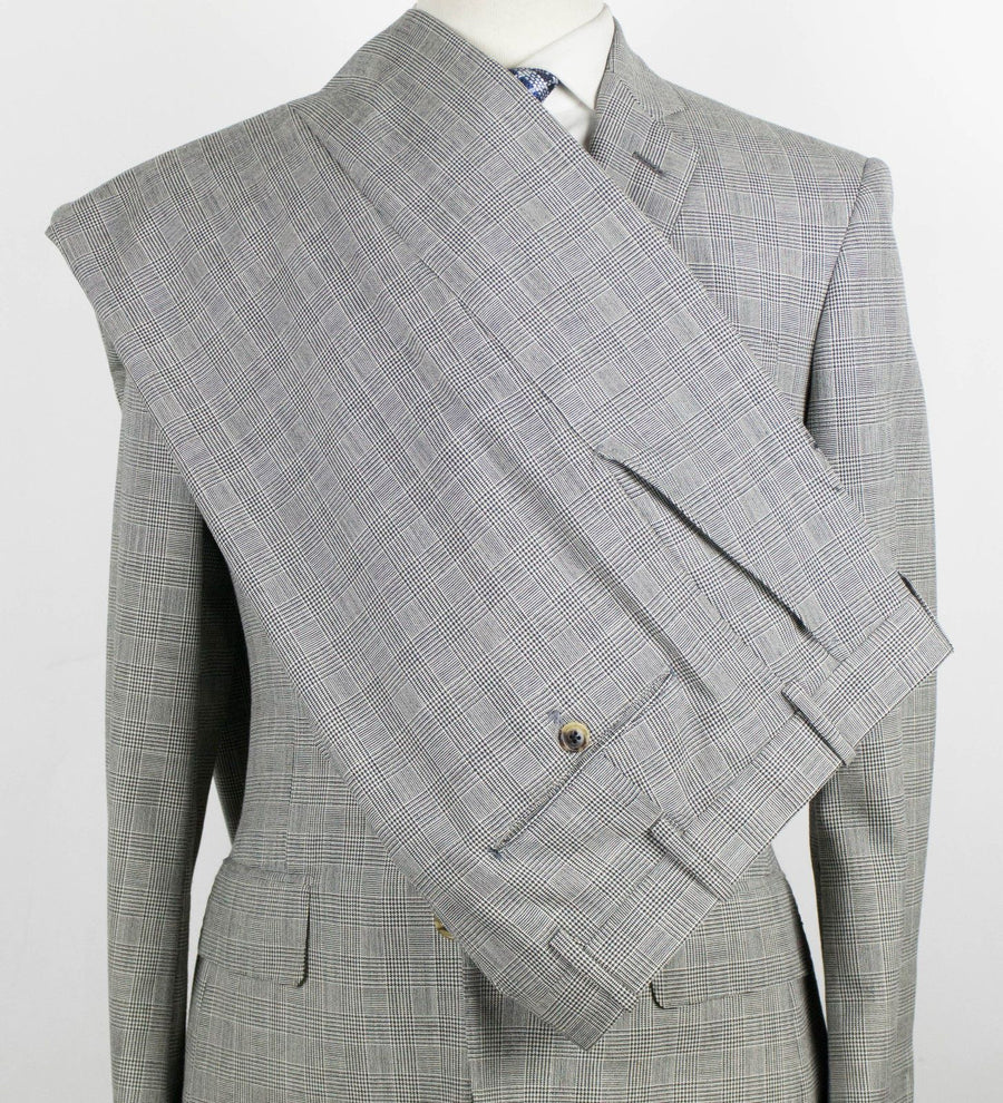 Martin Greenfiel Glen Plaid 2 Button Wool Suit - Gray