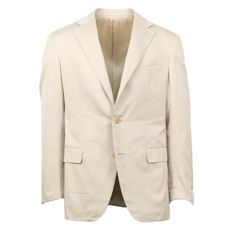 Drop 7 Cotton 3 Roll 2 Button Slim/Trim Fit Suit - Tan