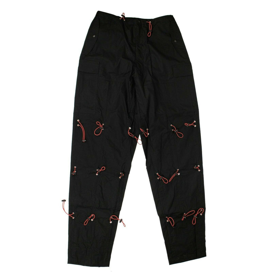 Cotton Drawstring Design Pants - Black