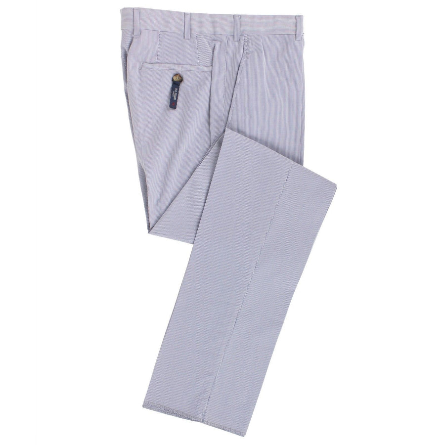 Blue Pinstripe Cotton Blend Dress Pants