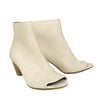 Open Toe Weaved Leather Boots - White