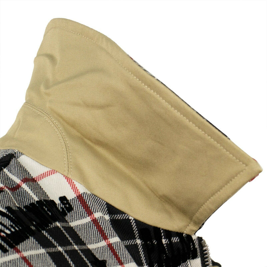 Reversible Plaid Harrington Jacket - Black / White / Tan