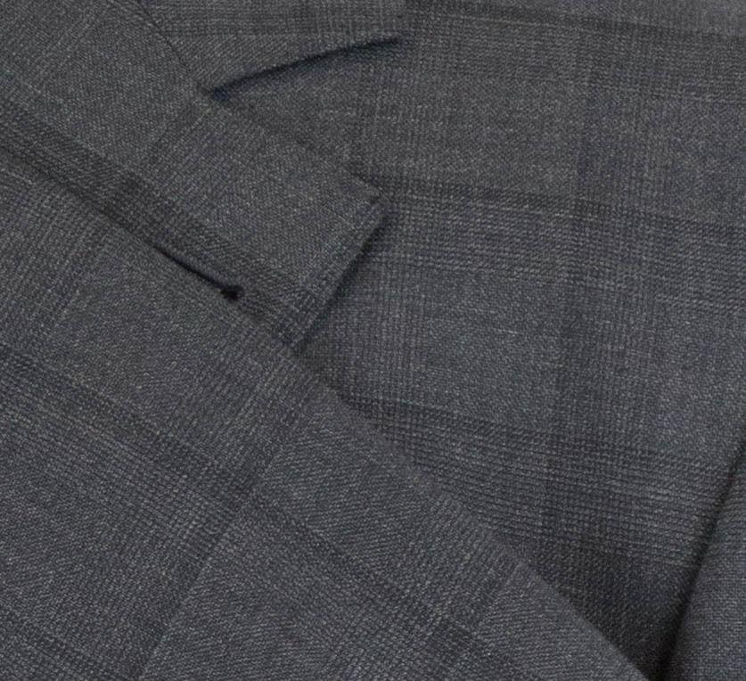 Glen Plaid Wool 3/2 Button Sport Coat - Gray
