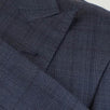 Plaid Wool 3 Roll 2 Button Sport Coat - Blue