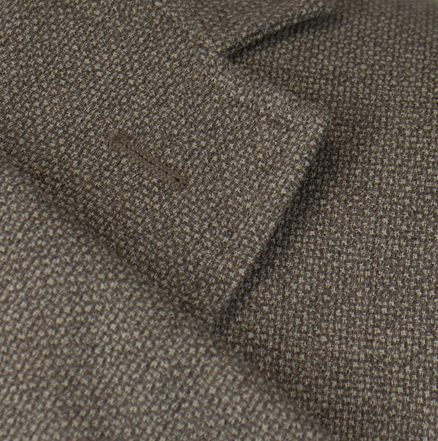 Wool Blend W/ Leather Sport Coat - Light Brown