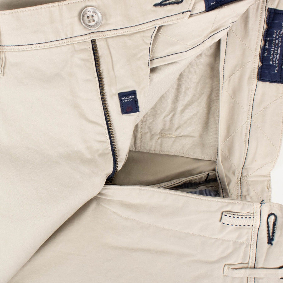 Beige Cotton Blend Pants