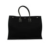 Rive Gauche Cotton Tote Handbag - Black