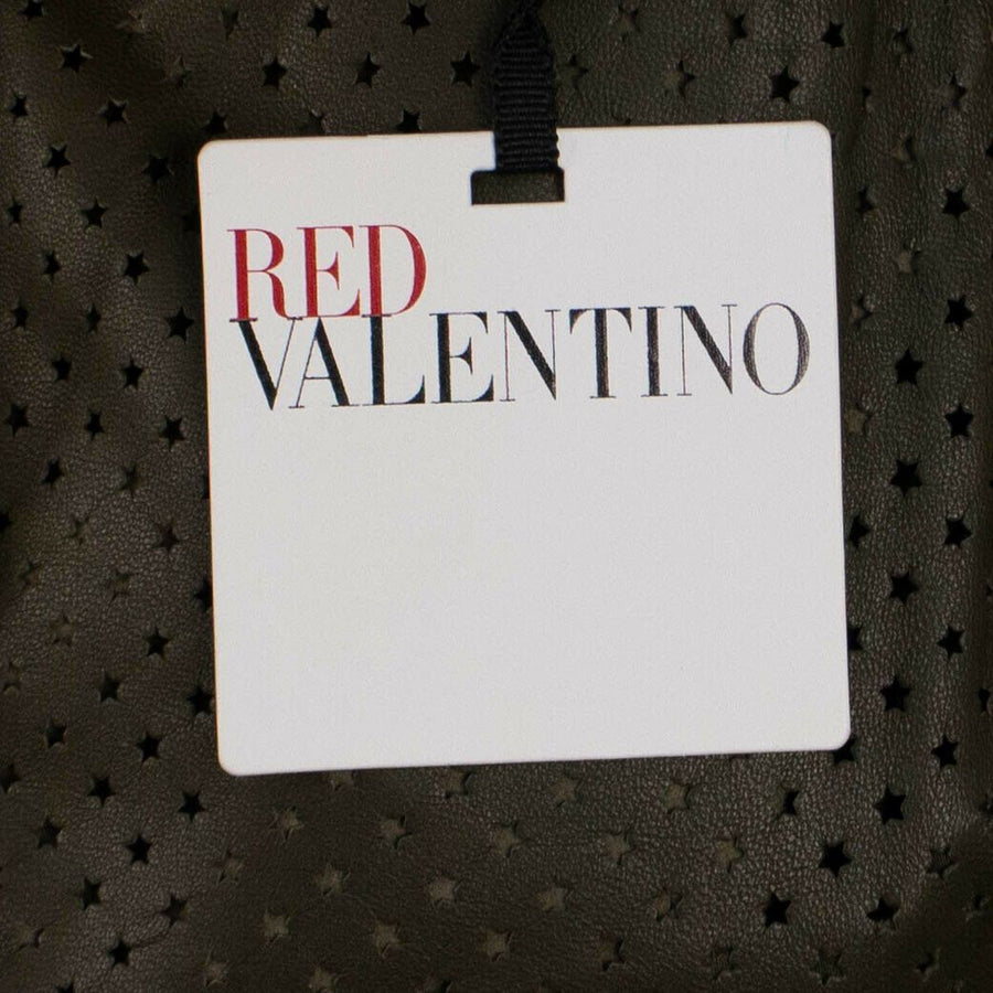 Leather Star Design Biker Jacket - Hunter Green