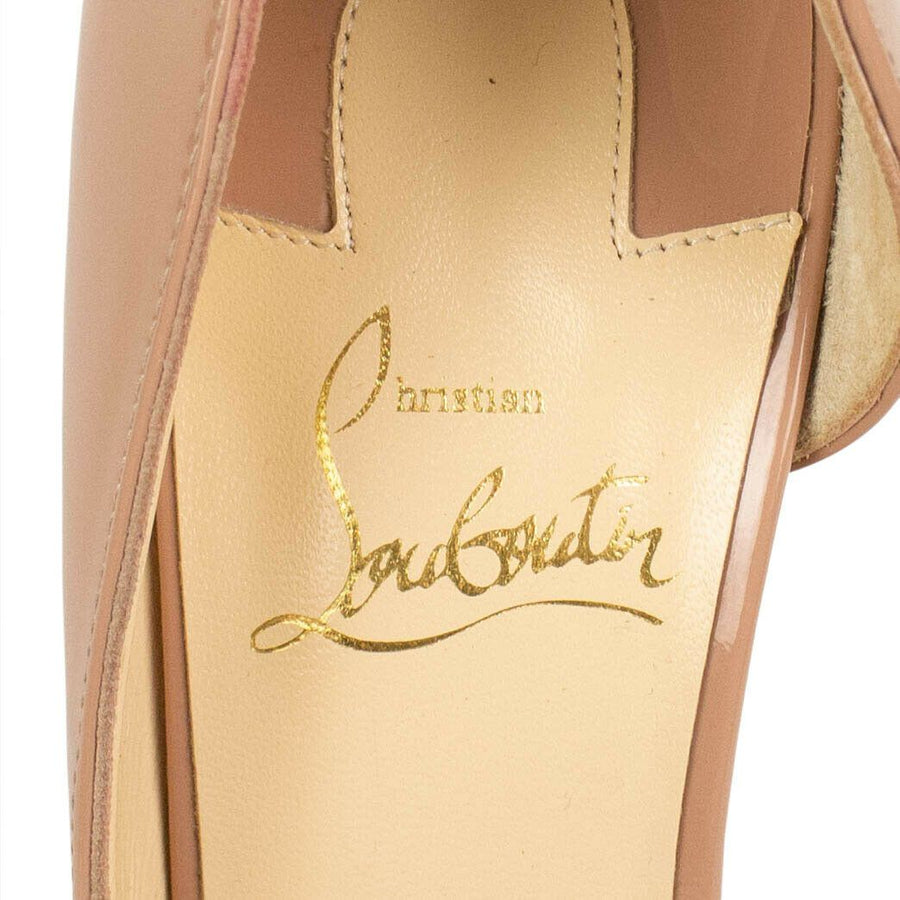 'Iriza' Patent Leather Heels - Nude