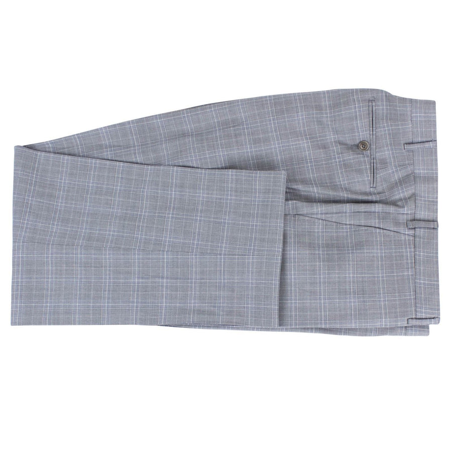 Drop 6 Plaid Check Wool Two Button Suit - Gray