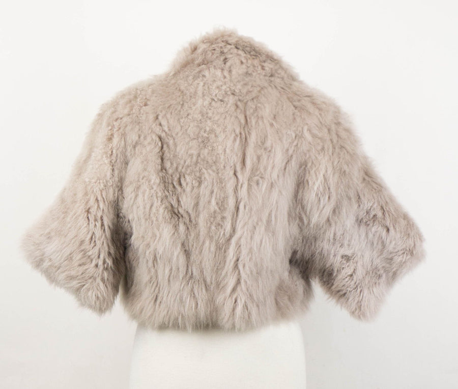 Cashmere Fur Shearling Leather Jacket - Gray