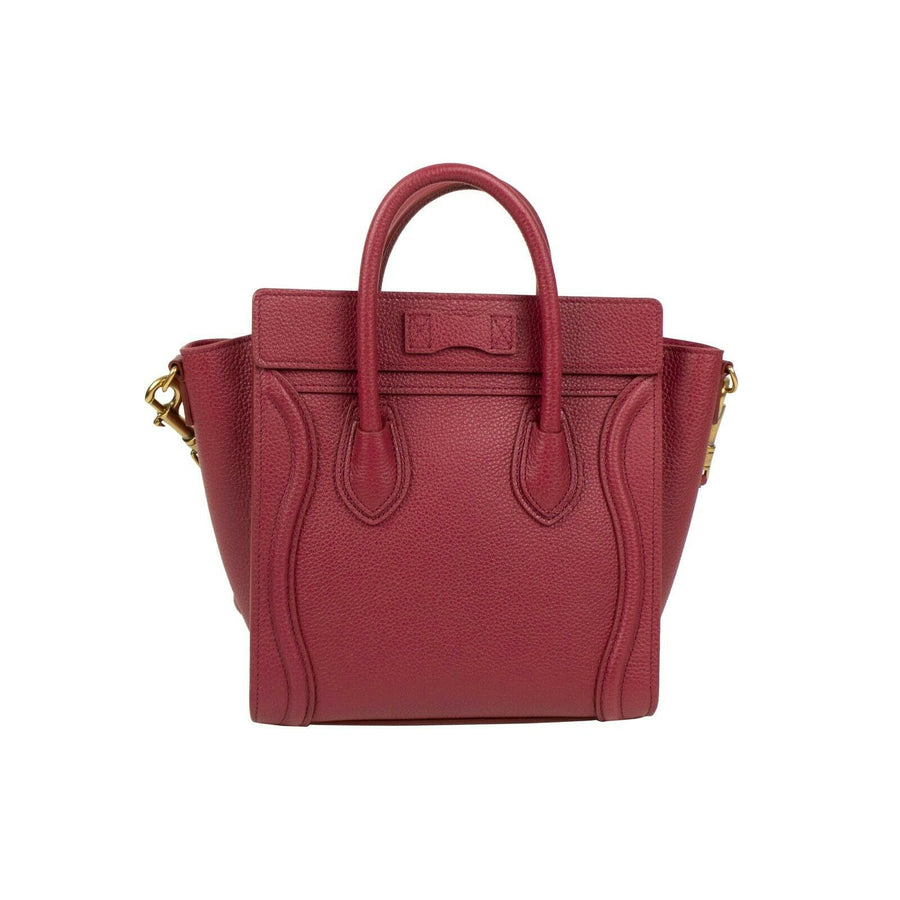 Drummed Calfskin Nano Luggage Cross Body Bag - Raspberry Pink