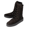 Season 4 'Oil' Thick Suede Lace-Up Crepe Boots - Brown