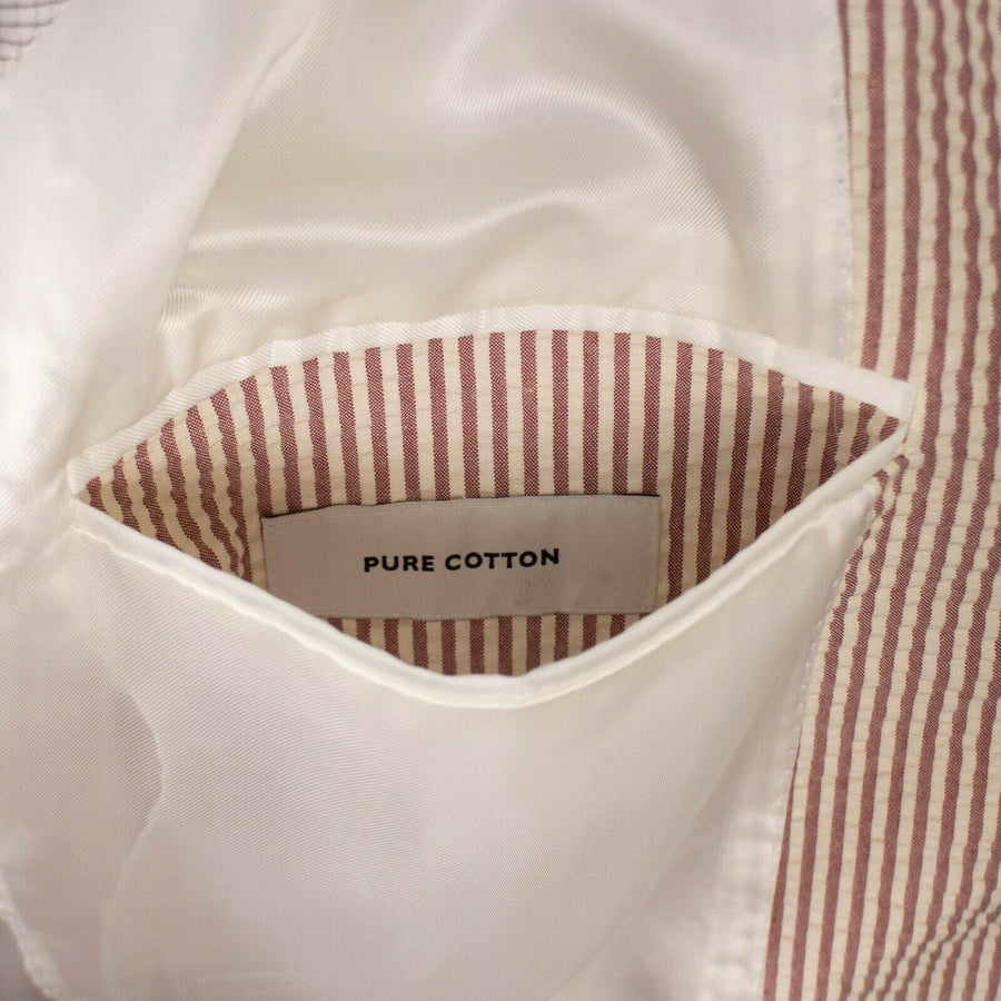 Drop 8 Striped Two Button Cotton Sport Coat - Red