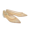 Follies Strass Mesh Glitter Flats - Beige / Silver