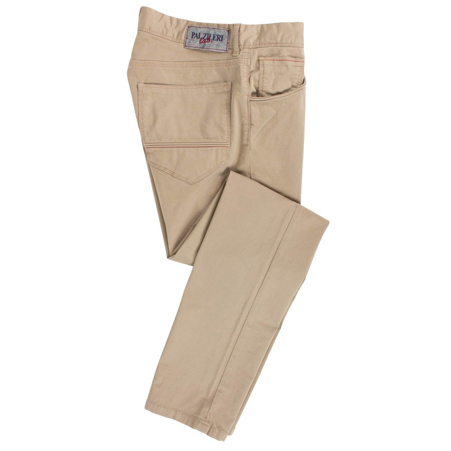 Beige Cotton Blend Pants