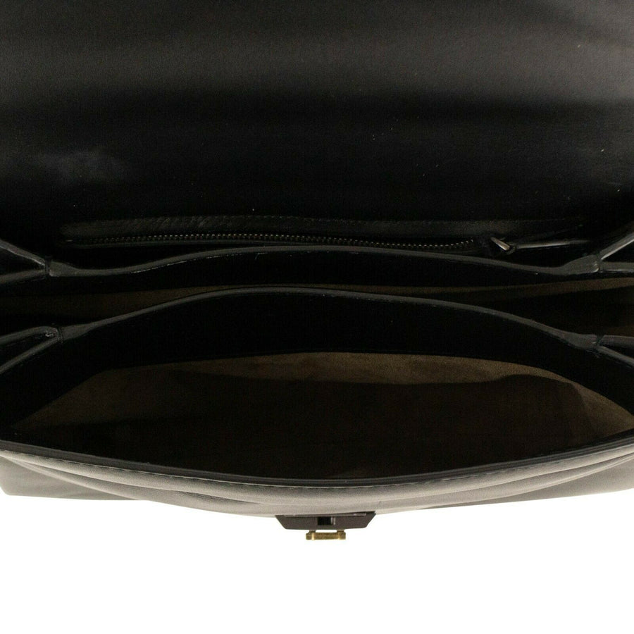 Leather 'Piazza' Medium Shoulder Bag - Black