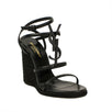 YSL 'Cassandra' Wedge Espadrilles Heels - Black