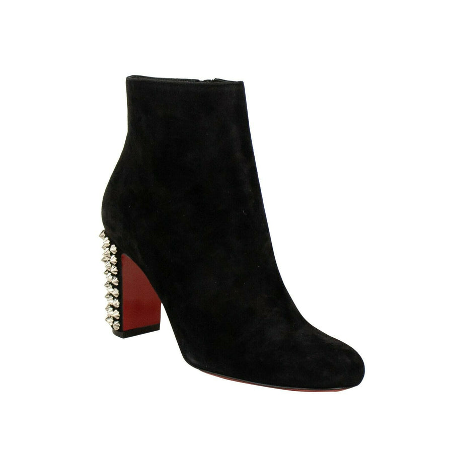 Suzi Folk 85mm Velour Boots Heels - Black