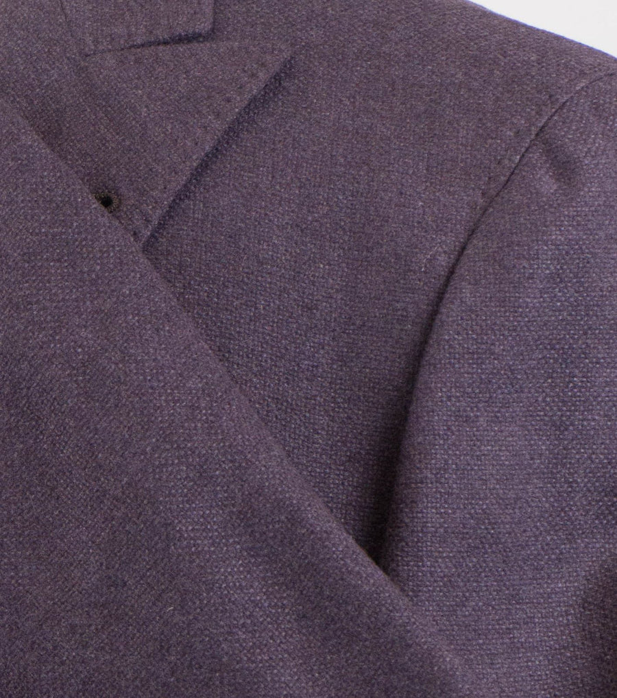 Cashmere Blend Double Breasted Sport Coat - Purple
