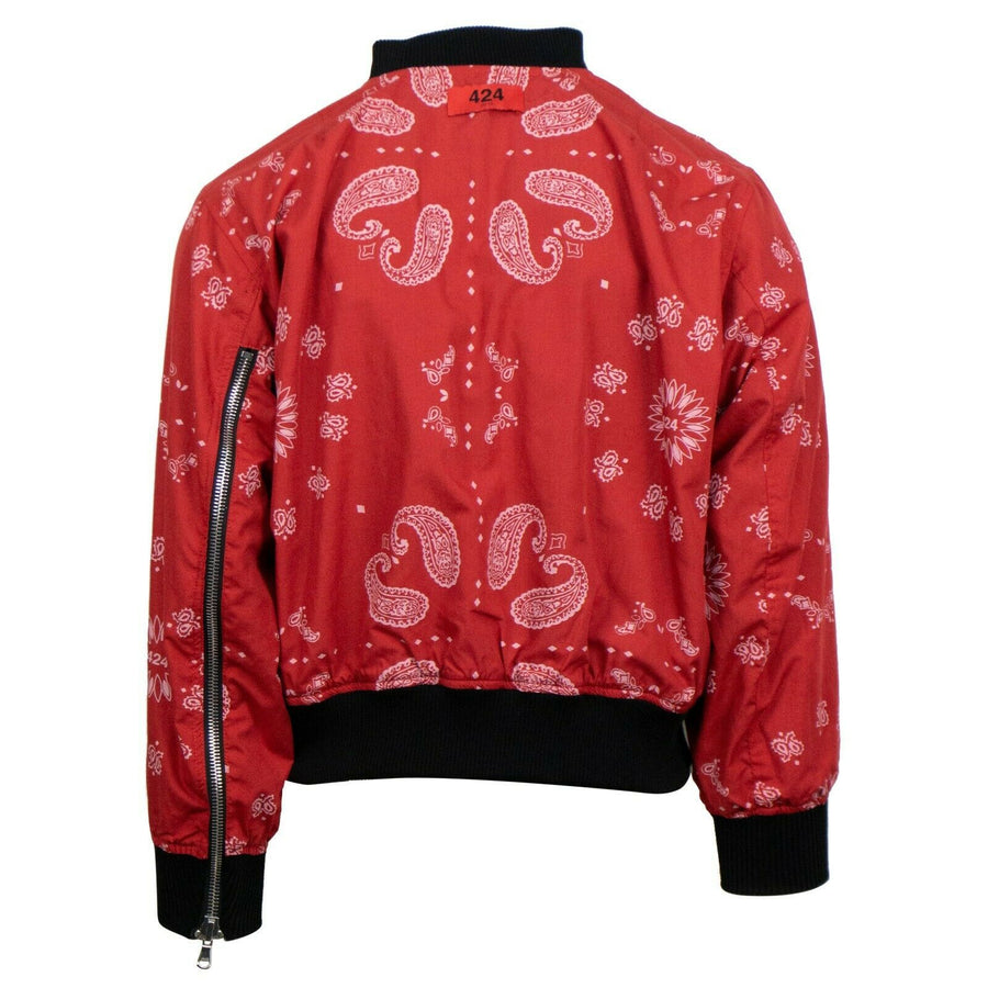 Reversible Paisley Bomber Jacket - Black/ Red
