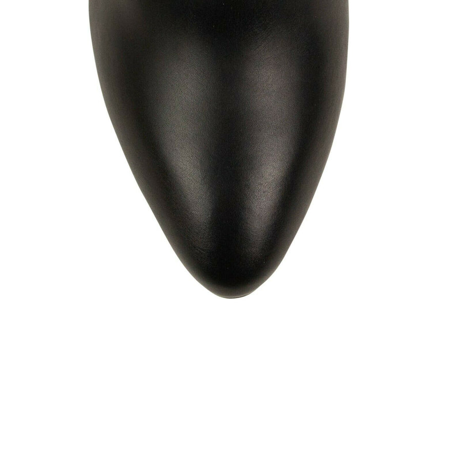 'Eloise' Leather Ankle Boots - Black