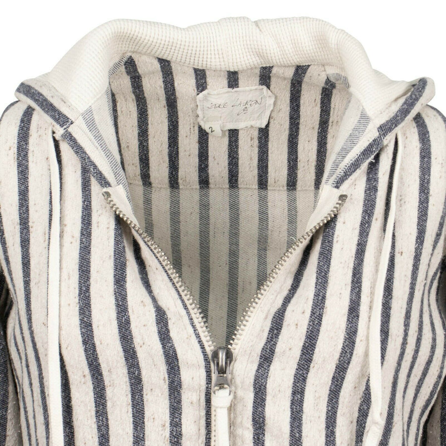 Striped Blanket Baja Studio Hoodie - Cream / Navy