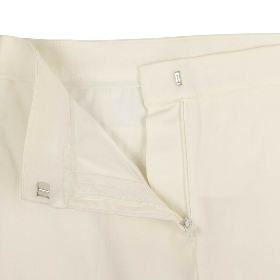 Cropped Cotton Blend Pants - Ivory