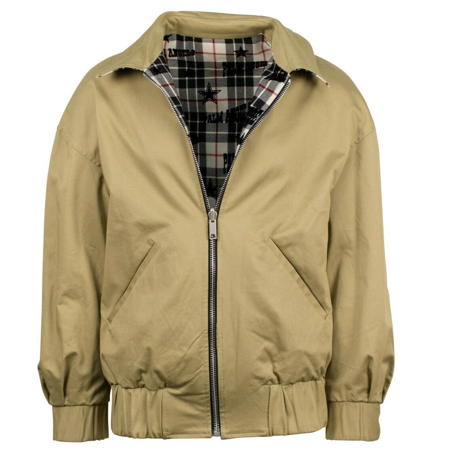 Reversible Plaid Harrington Jacket - Black / White / Tan