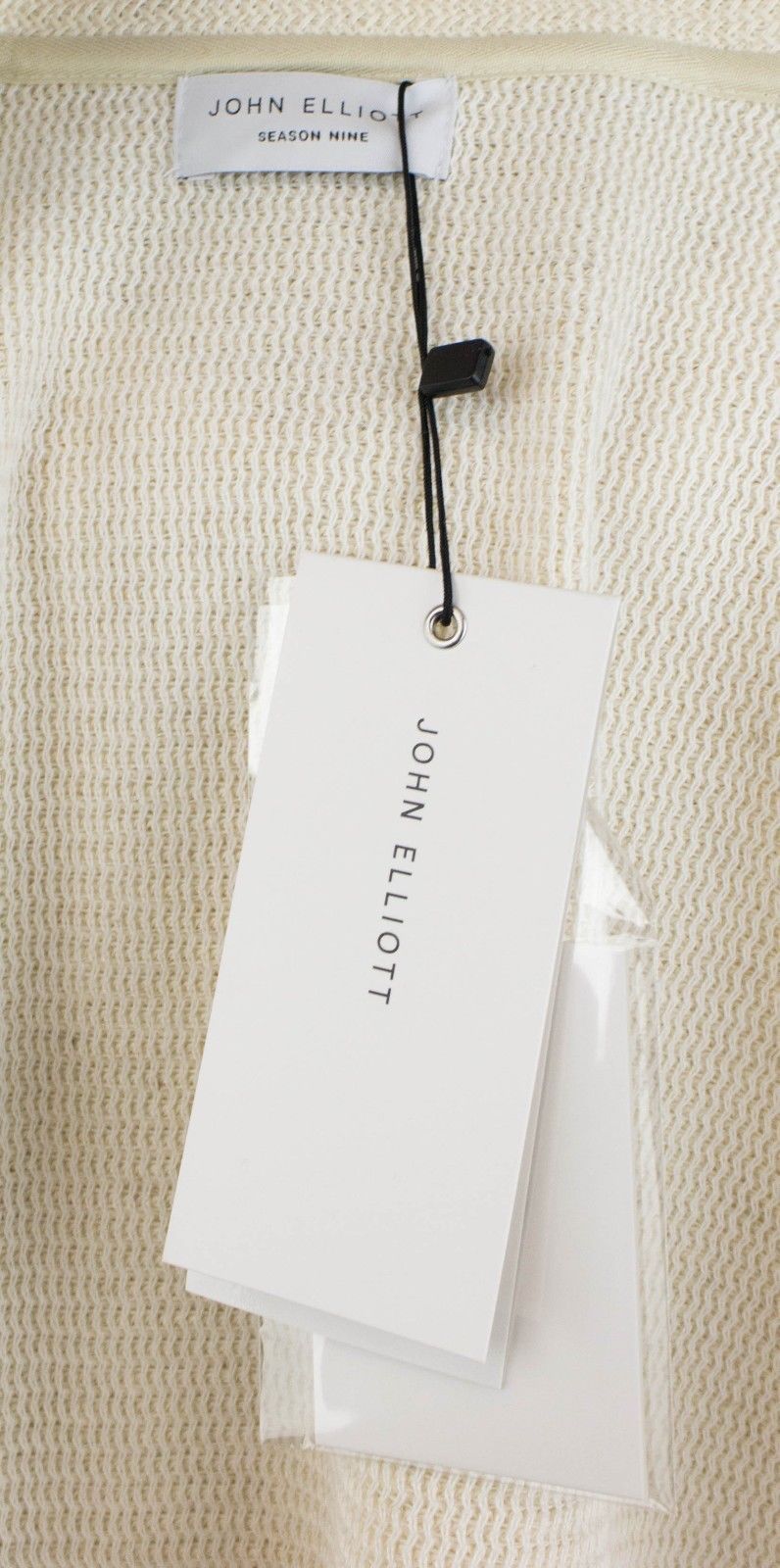 Cotton Blend Raschel Knit Oversized T-Shirt - Cream