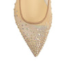 Follies Strass Mesh Glitter Flats - Beige / Silver