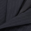 Striped Wool Three Button Suit - Grey